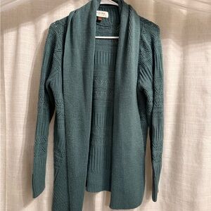 Forrest Green Open Front Cardigan Sweater